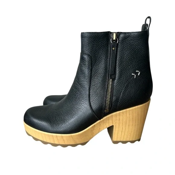 Dr. Scholl’s Original Collection Black Leather Chunky Platform Boots size 7 - Picture 4 of 7